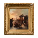 Heinrich Hiller (1846 - 1912), A Town View, German, circa 1900