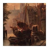 Heinrich Hiller (1846 - 1912), A Town View, German, circa 1900