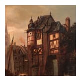 Heinrich Hiller (1846 - 1912), A Town View, German, circa 1900