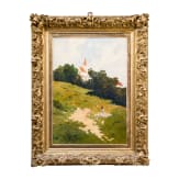 Robert Assmus, Landscape with village church, Munich, 2nd half of the 19th century