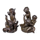 Two bronze putti groups as allegories "Autumn" and "Fall", 19th century