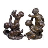Two bronze putti groups as allegories "Autumn" and "Fall", 19th century