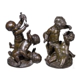 Two bronze putti groups as allegories "Autumn" and "Fall", 19th century