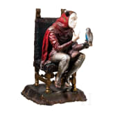 A bronze and ivory jester with parrot, Franz Rosse (1858 - 1900 Hanau), dated 1888