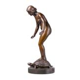 A bronze figure of a nude on a turtle, Richard Fabricius (1863 Berlin - 1923 Dresden), circa 1900