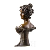 A female Art Nouveau bronze bust by Georges van der Straeten (1865 - 1941 Gent)