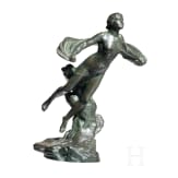 A bronze of a flying woman, foundry Ferdinand Barbedienne after a design by Gustave Michel (1851 - 1924), Paris, dated 1952