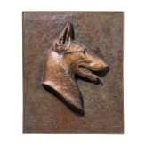 A bronze relief showing a German Sch&auml;ferhund, Theoder K&auml;rner (1884 Hohenburg an der Eger - 1966 M&uuml;nchen), 1950s