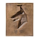 A bronze relief showing a German Sch&auml;ferhund, Theoder K&auml;rner (1884 Hohenburg an der Eger - 1966 M&uuml;nchen), 1950s