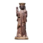A German wooden figurine of the "Black Madonna" of Alt&ouml;tting, 15th/16th century