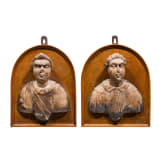 A pair of alabaster busts, probably Dutch, late 15th/16th century