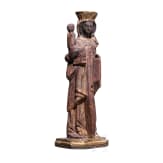 A German wooden figurine of the "Black Madonna" of Alt&ouml;tting, 15th/16th century