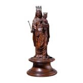 A Flemish boxwood Madonna with silver mounting, circa 1700