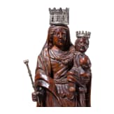 A Flemish boxwood Madonna with silver mounting, circa 1700