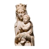 A large ivory figure of the Madonna with the Infant Jesus, probably Dieppe, mid-19th century