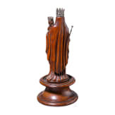 A Flemish boxwood Madonna with silver mounting, circa 1700
