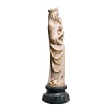 A large ivory figure of the Madonna with the Infant Jesus, probably Dieppe, mid-19th century