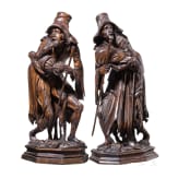 A pair of beggars made of softwood, Berchtesgaden, 18th century