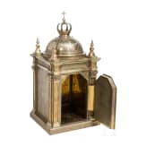 A monumental 94 cm high brass artophorion (reliquary), dated 1947