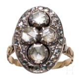 A 14ct gold rococo ring set with diamonds (circa 3.82ct), circa 1740