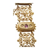 A 14ct gold filigree bracelet, circa 1880