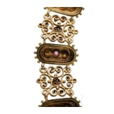 A 14ct gold filigree bracelet, circa 1880