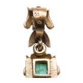 An 18ct gold cross pendant with diamonds (circa 0.56ct) and a gilt brooch with eagle
