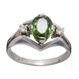 A 14ct white gold ring with tourmaline