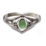 A 14ct white gold ring with tourmaline