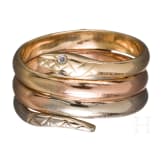 A 14ct snake-shaped ring