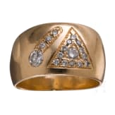 A 14ct gold ring set with diamonds (ca. 0.255 ct)