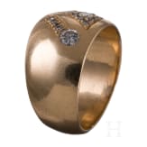 A 14ct gold ring set with diamonds (ca. 0.255 ct)