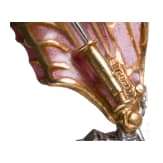 A 18ct gold and plique a jour leaf-shaped brooch