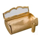 A 18ct gold evening bag and a 18ct gold atomizer, 1950s/60s