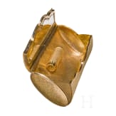 A 18ct gold evening bag and a 18ct gold atomizer, 1950s/60s