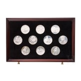 50 silver medals "masterpieces from Leonardo da Vinci" in wooden casket