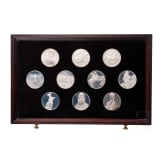 50 silver medals "masterpieces from Leonardo da Vinci" in wooden casket