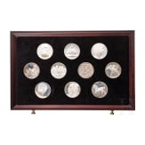 50 silver medals "masterpieces from Leonardo da Vinci" in wooden casket