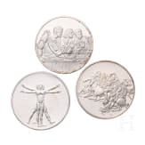 50 silver medals "masterpieces from Leonardo da Vinci" in wooden casket