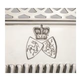 A silver jardiniere with coat of arms, Schw&auml;bisch Gm&uuml;nd, Gebr&uuml;der K&uuml;hn, circa 1880