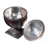 A silver-mounted coconut goblet, late 19th century