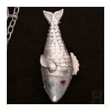 A group of German and Polish silver trinkets including a shooting champion's necklace, 19th century