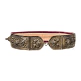 A traditional Tranyslvanian belt with silver-gilt claps, probably Brasso, 19th century