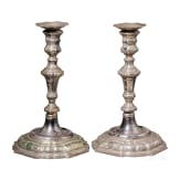 A pair of German silver candlesticks, Hanau, circa 1900