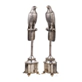 A large pair of German silver falcons, Hanau, circa 1900