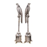 A large pair of German silver falcons, Hanau, circa 1900