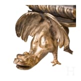 A large pair of German silver falcons, Hanau, circa 1900