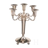 A five-light silver candelabra, Munich, C. Weishaupt, circa 1930