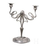 A figural art nouveau pewter candlestick, Cologne, Orivit company, circa 1900