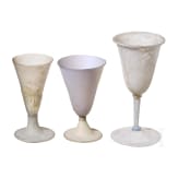 Three German or Dutch glass goblets, 17th century